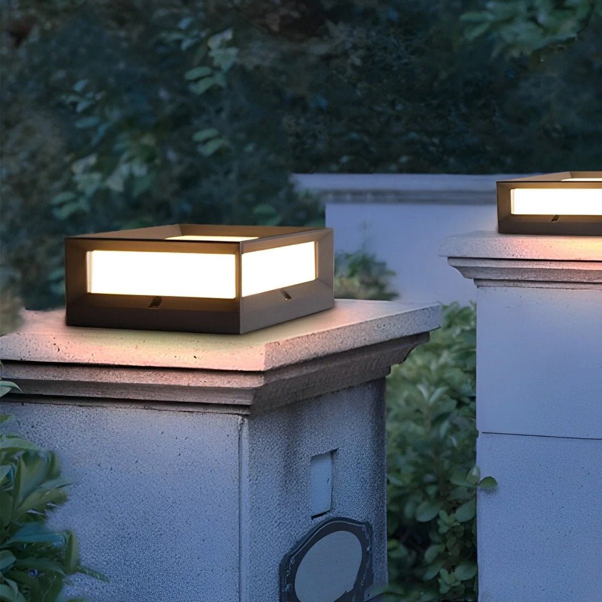 Square Waterproof Black Modern Solar Waterproof Post Cap Lamp Light - Flyachilles