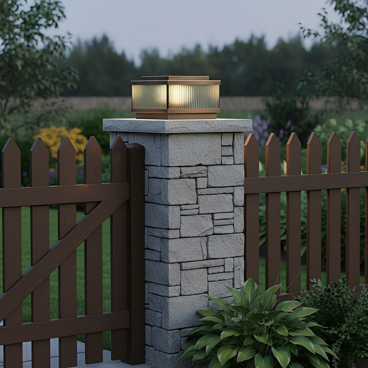 Square Waterproof Intelligent Timing Modern Fence Post Lights Pillar Lamp - Flyachilles