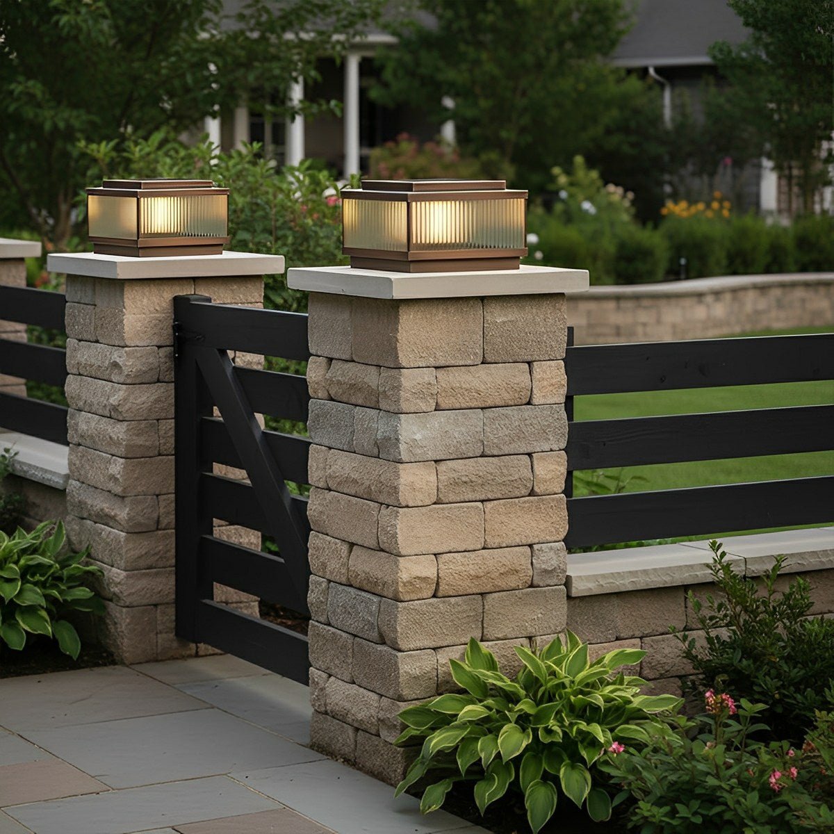 Square Waterproof Intelligent Timing Modern Fence Post Lights Pillar Lamp - Flyachilles