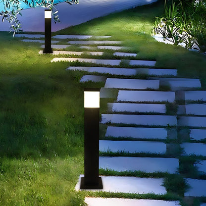 Square Waterproof LED Black Minimalist Modern Outdoor Light Lawn Lamp Driveway - Flyachilles