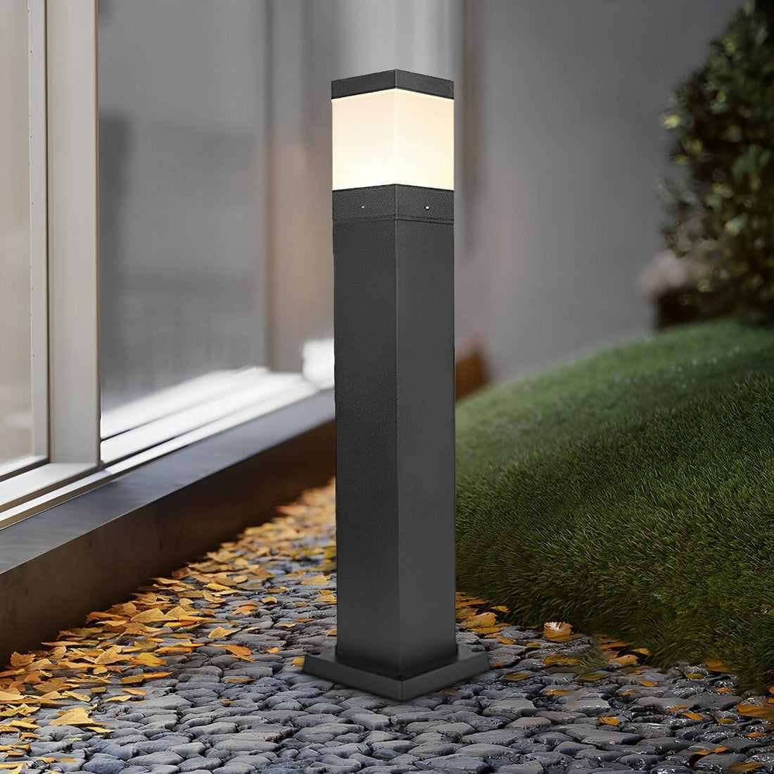 Square Waterproof LED Black Minimalist Modern Outdoor Light Lawn Lamp Driveway - Flyachilles