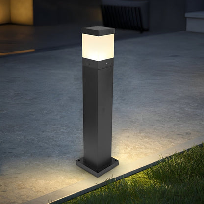 Square Waterproof LED Black Minimalist Modern Outdoor Light Lawn Lamp Driveway - Flyachilles