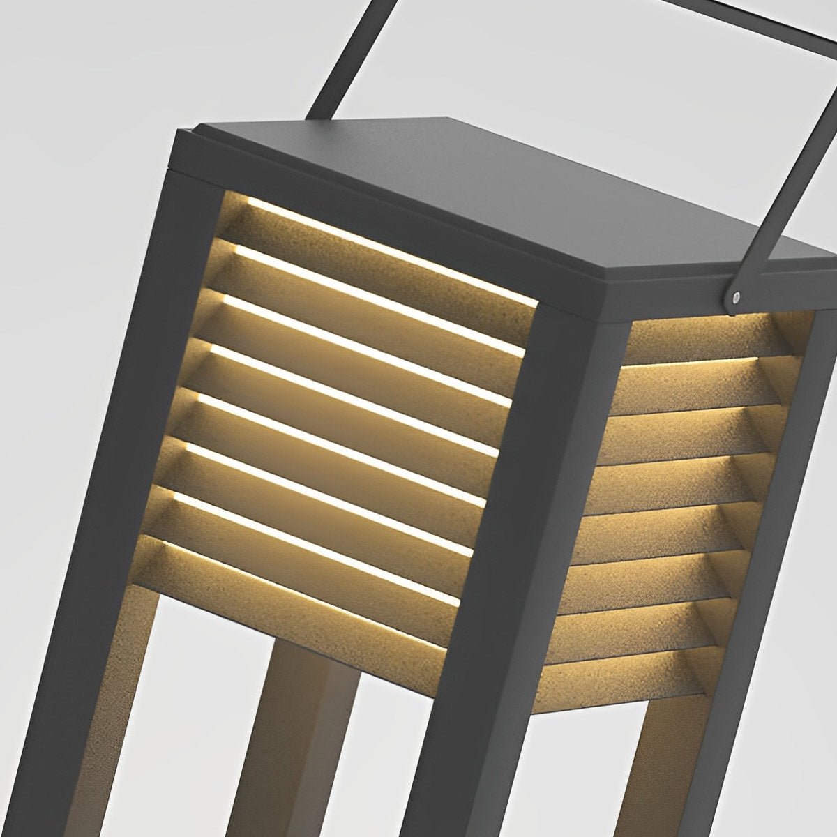 Square Waterproof LED Black Modern Portable Lawn Lamp Solar Outdoor Light - Flyachilles