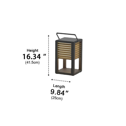 Square Waterproof LED Black Modern Portable Lawn Lamp Solar Outdoor Light - Flyachilles