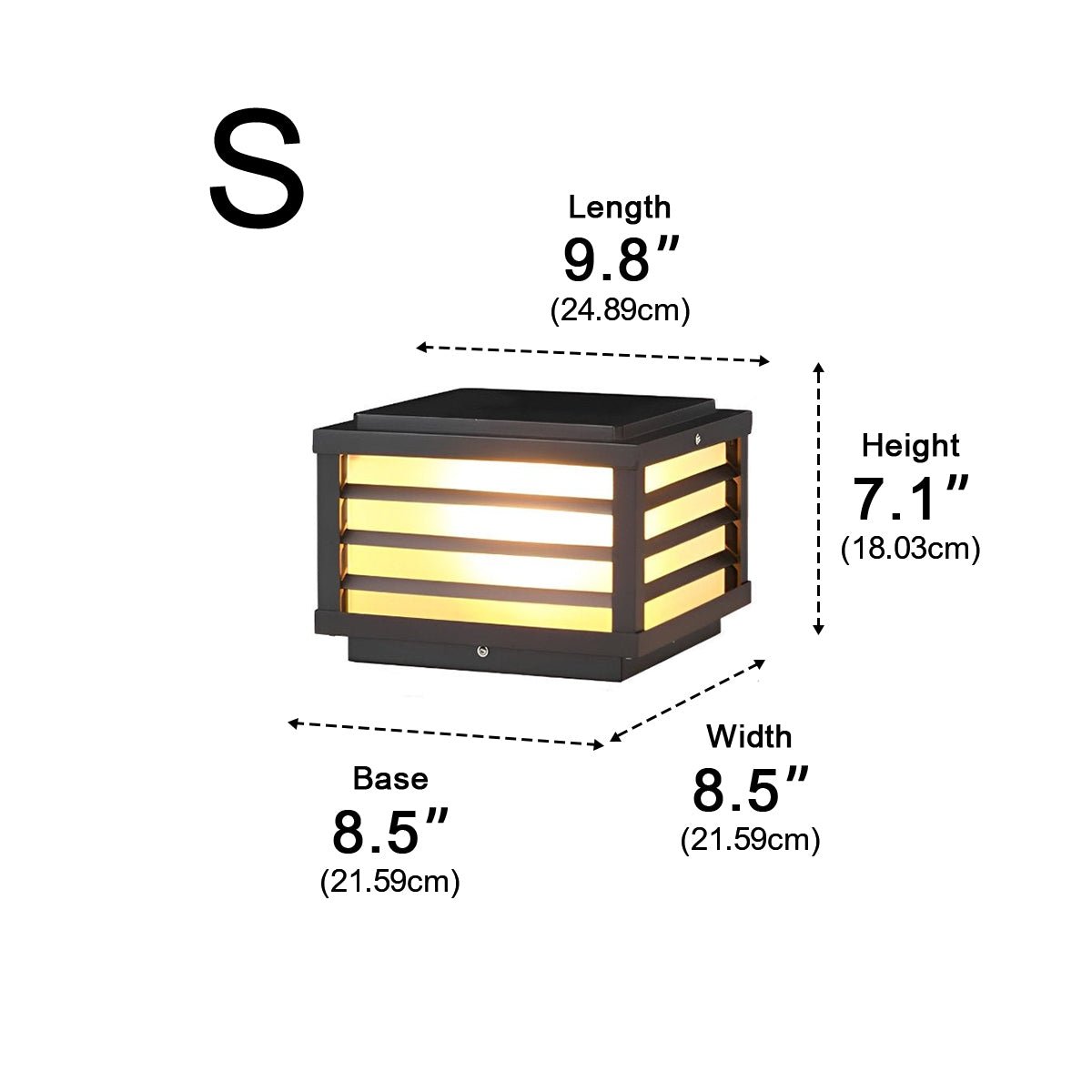 Square Waterproof LED Dimming Modern Solar Fence Post Lights - Flyachilles