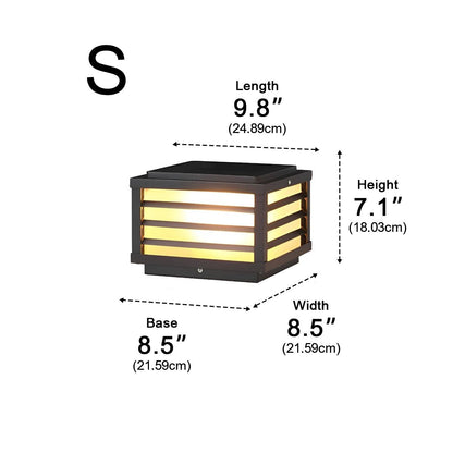 Square Waterproof LED Dimming Modern Solar Fence Post Lights - Flyachilles