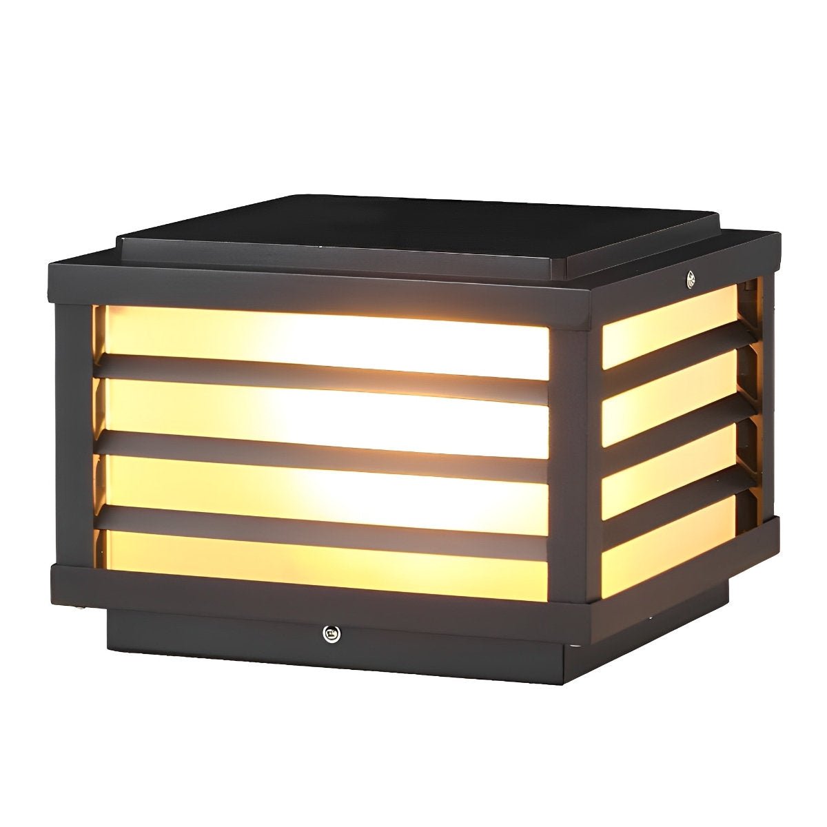 QIVGXBO Round Solar Post Cap Light Waterproof Exterior Solar Powered Pole Light With