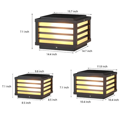 Square Waterproof LED Dimming Modern Solar Fence Post Lights - Flyachilles