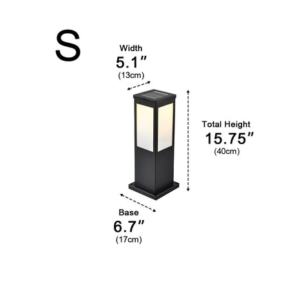 Square Waterproof LED Modern Solar Outdoor Path Lights Post Lights Walkway Lamps - Flyachilles