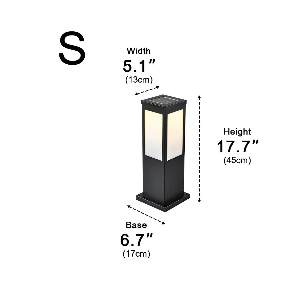 Square Waterproof LED Modern Solar Outdoor Path Lights Post Lights Walkway Lamps - Flyachilles