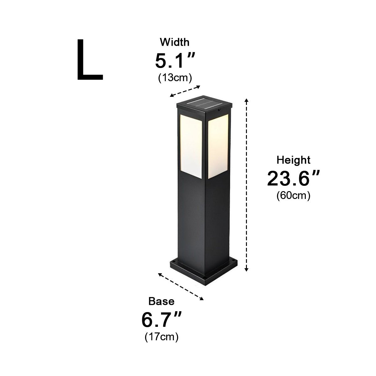 Square Waterproof LED Modern Solar Outdoor Path Lights Post Lights Walkway Lamps - Flyachilles
