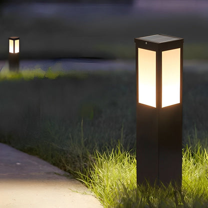 Square Waterproof LED Modern Solar Outdoor Path Lights Post Lights Walkway Lamps - Flyachilles