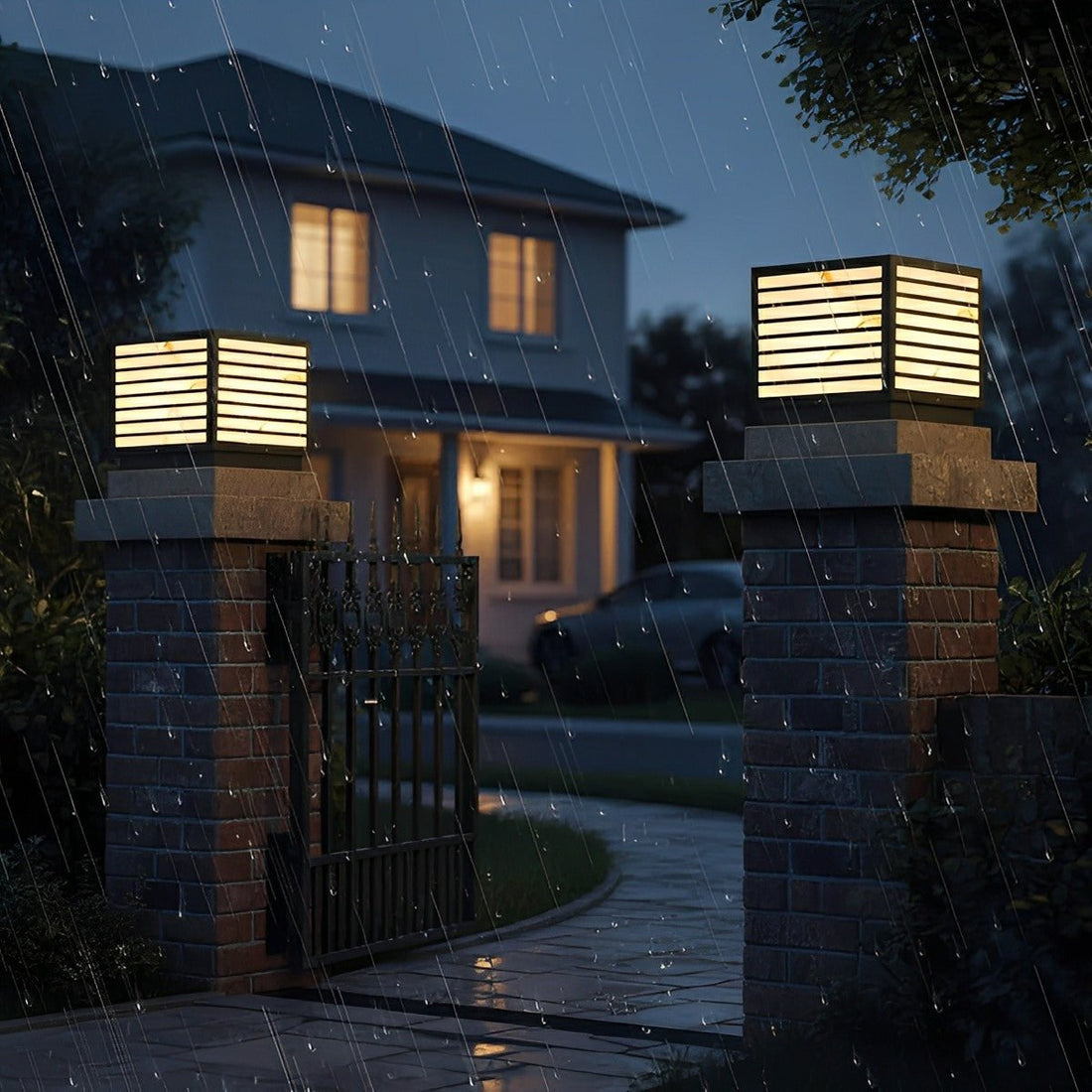Square Waterproof LED Solar Modern Outdoor Deck Post Lights - Flyachilles