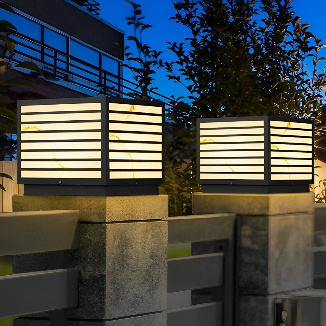 Square Waterproof LED Solar Modern Outdoor Deck Post Lights - Flyachilles