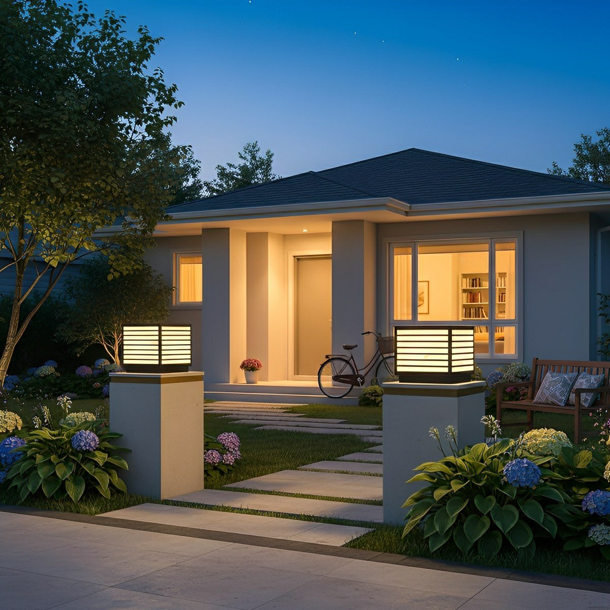 Square Waterproof LED Solar Modern Outdoor Deck Post Lights - Flyachilles