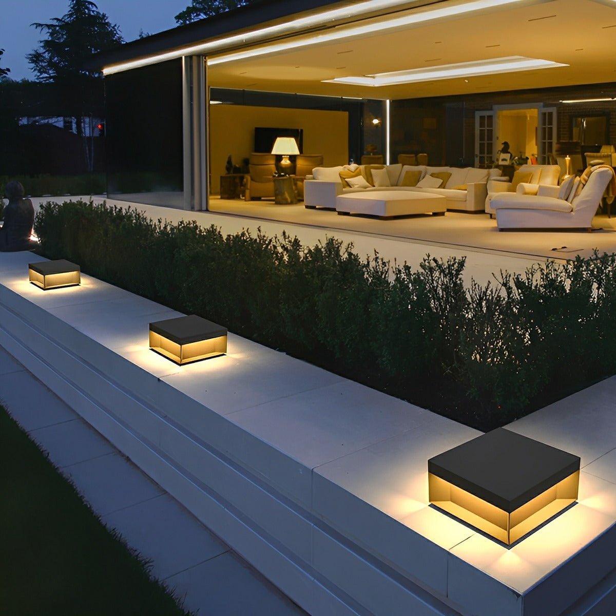 Square Waterproof LED Stainless Steel Solar Post Lights Outdoor Fence Post Cap Lights - Flyachilles