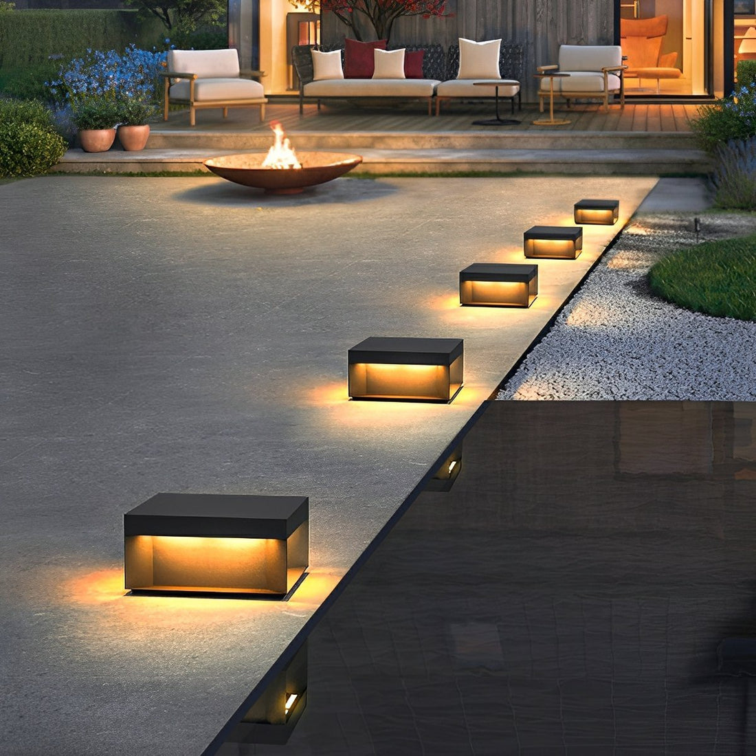 Square Waterproof LED Stainless Steel Solar Post Lights Outdoor Fence Post Cap Lights - Flyachilles