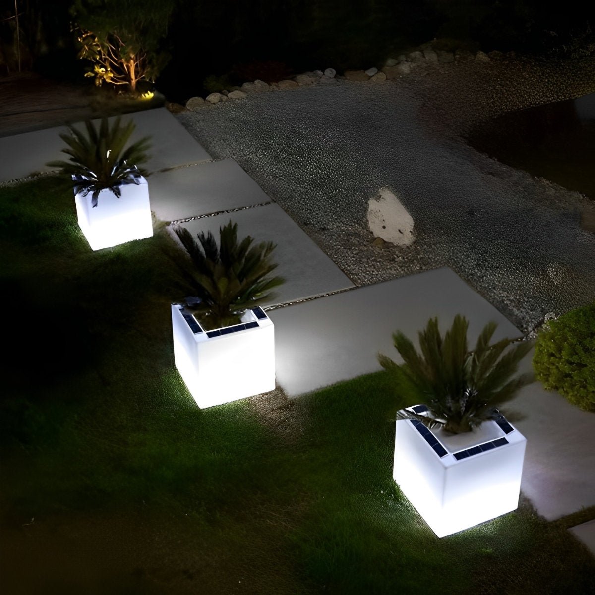 Square Waterproof Multipurpose Garden Lights Solar Flower Pot Lights - Flyachilles