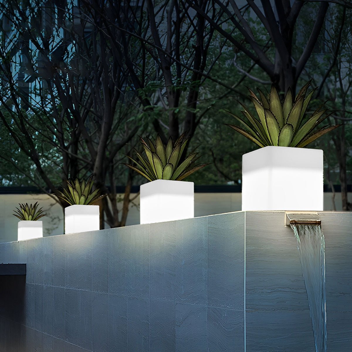Square Waterproof Multipurpose Garden Lights Solar Flower Pot Lights - Flyachilles