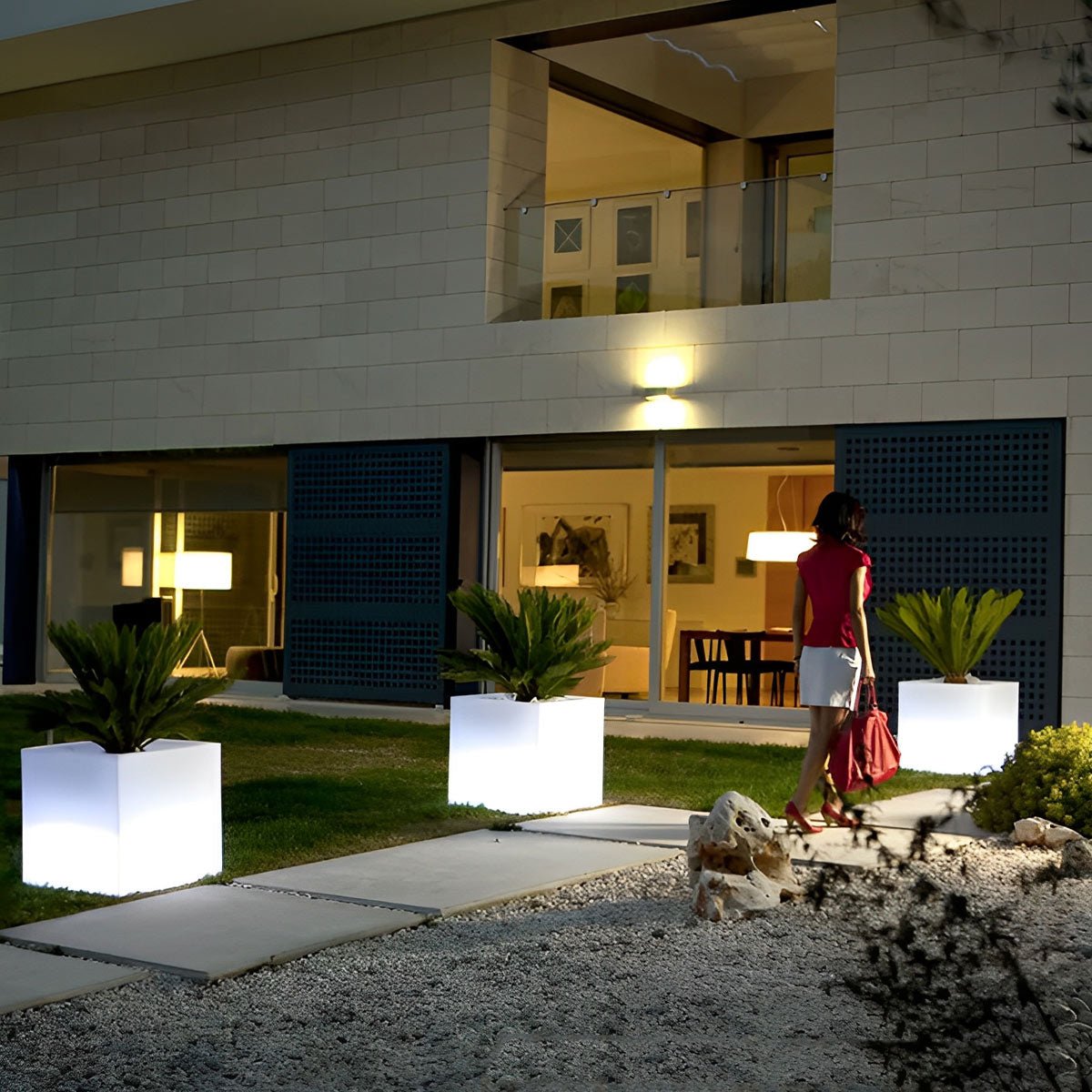 Square Waterproof Multipurpose Garden Lights Solar Flower Pot Lights - Flyachilles