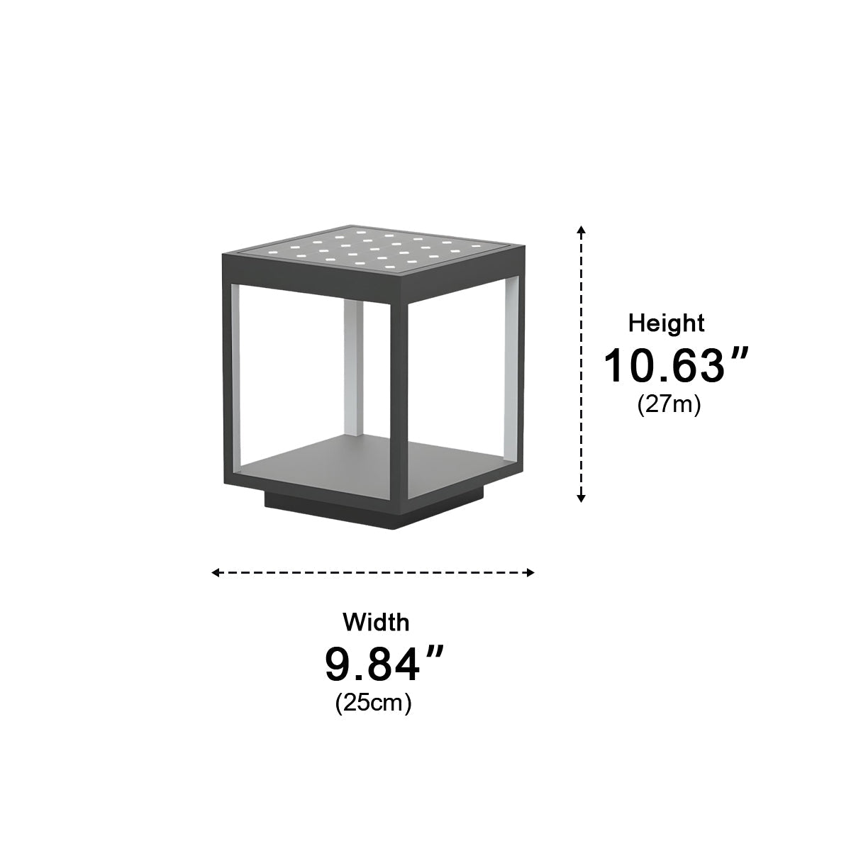 Stainless Steel Waterproof Square Hollow LED Outdoor Post Lights - Flyachilles