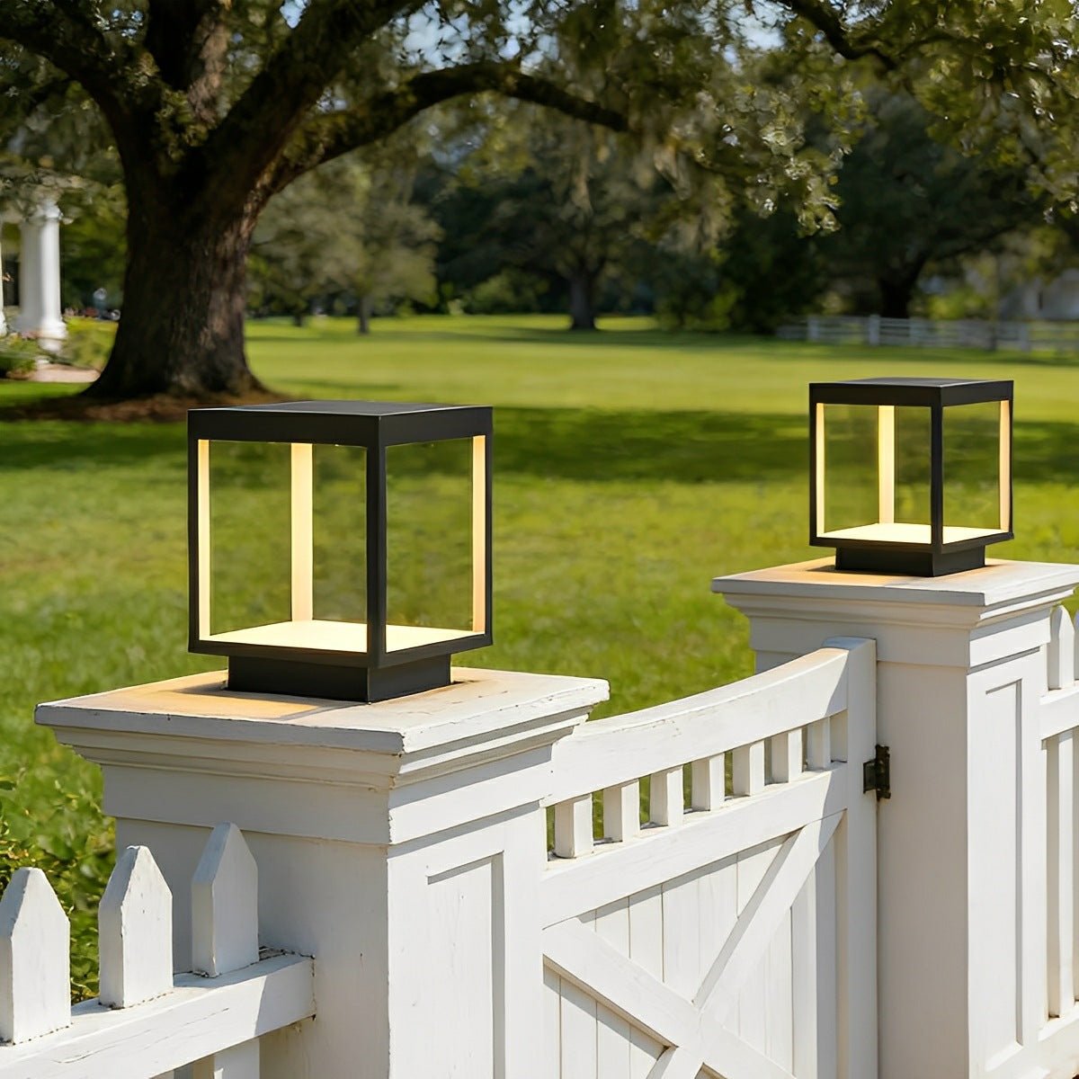 Stainless Steel Waterproof Square Hollow LED Outdoor Post Lights - Flyachilles