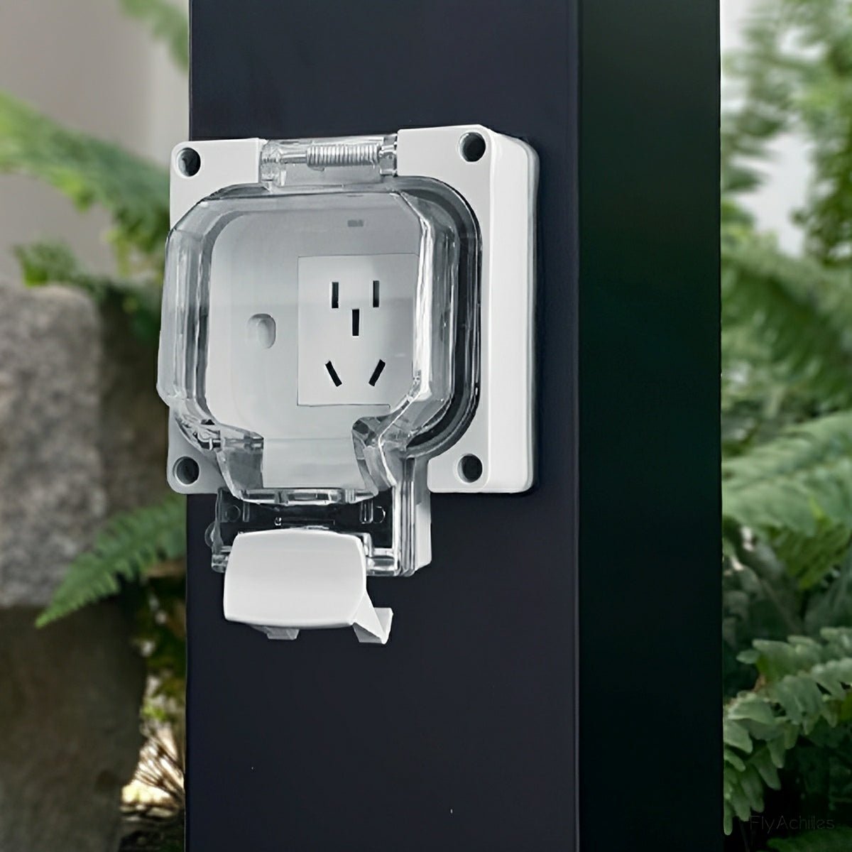 Steel Outdoor Waterproof Pathway Lights with GFCI-Protected Outlet - Flyachilles