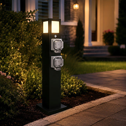 Steel Outdoor Waterproof Pathway Lights with GFCI-Protected Outlet - Flyachilles