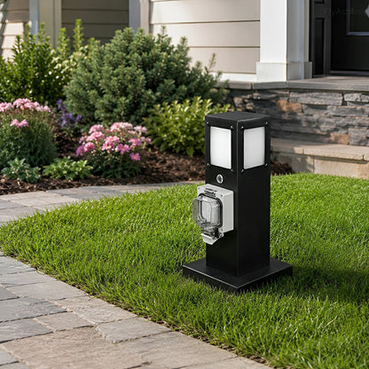 Steel Outdoor Waterproof Pathway Lights with GFCI-Protected Outlet - Flyachilles
