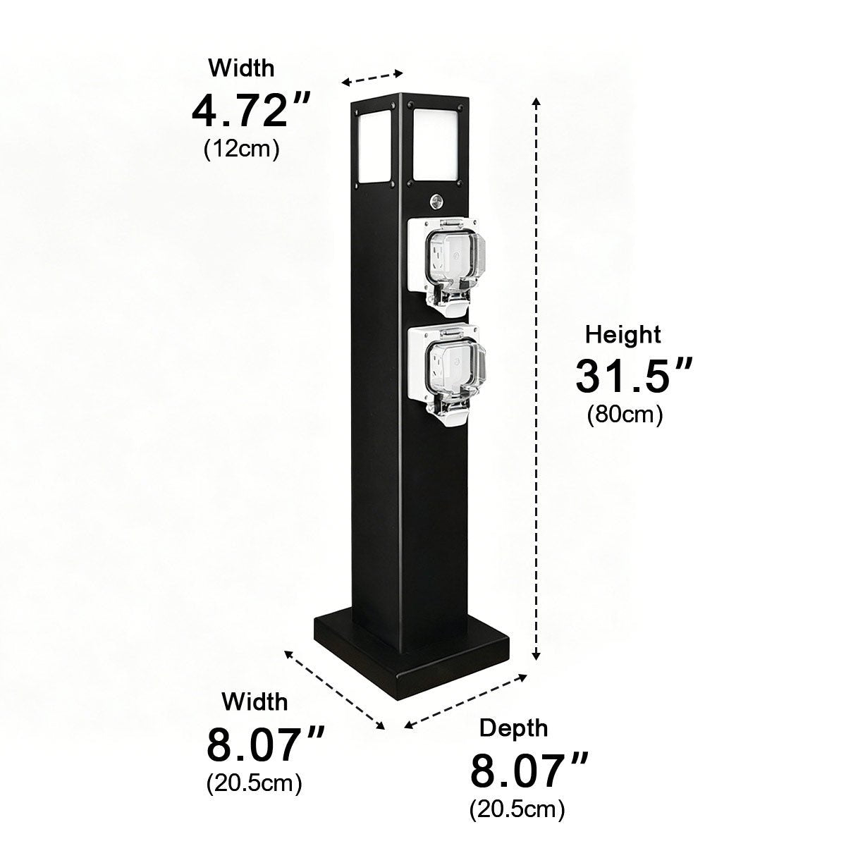 Steel Outdoor Waterproof Pathway Lights with GFCI-Protected Outlet - Flyachilles