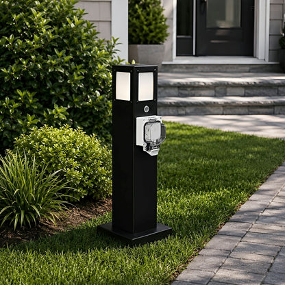 Steel Outdoor Waterproof Pathway Lights with GFCI-Protected Outlet - Flyachilles