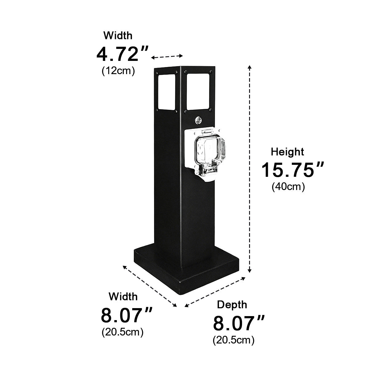 Steel Outdoor Waterproof Pathway Lights with GFCI-Protected Outlet - Flyachilles