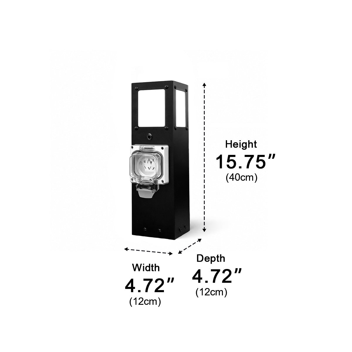 Steel Waterproof Outdoor Pathway Light with GFCI-Protected Outlet - Flyachilles