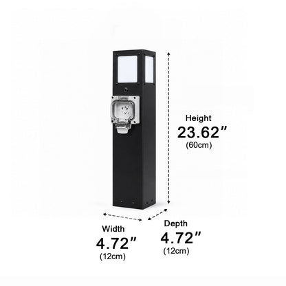 Steel Waterproof Outdoor Pathway Light with GFCI-Protected Outlet - Flyachilles