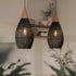 Teardrop - shaped Handmade Rattan Pendant Light – Boho Woven Hanging Lamp - Flyachilles