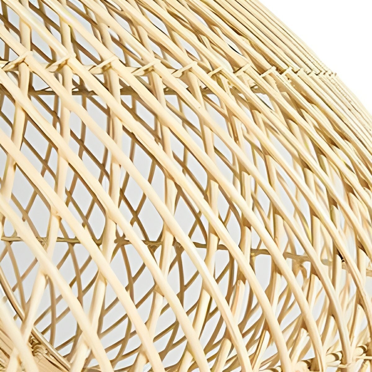 Teardrop - shaped Handmade Rattan Pendant Light – Boho Woven Hanging Lamp - Flyachilles