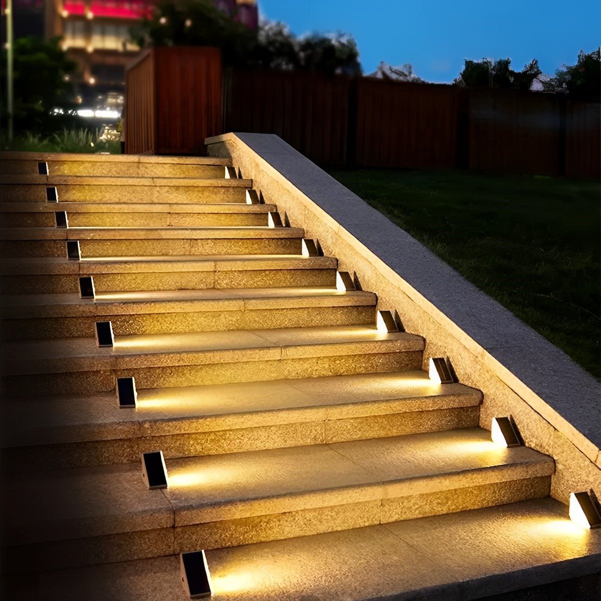 Triangular Intelligent Waterproof LED Solar Outdoor Step Lights Star Stairs - Flyachilles