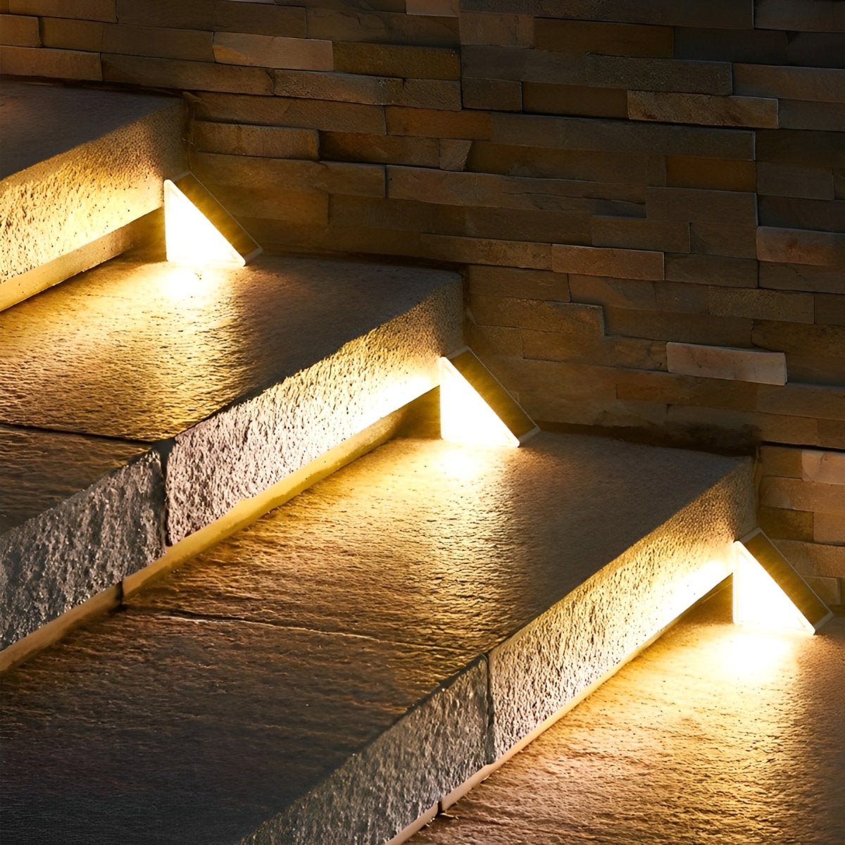 Triangular Intelligent Waterproof LED Solar Outdoor Step Lights Star Stairs - Flyachilles