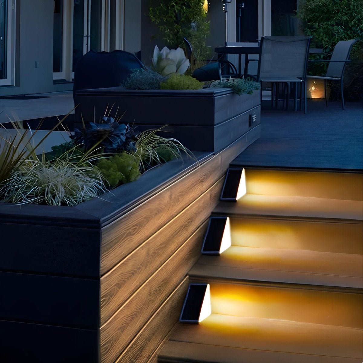 Triangular Intelligent Waterproof LED Solar Outdoor Step Lights Star Stairs - Flyachilles