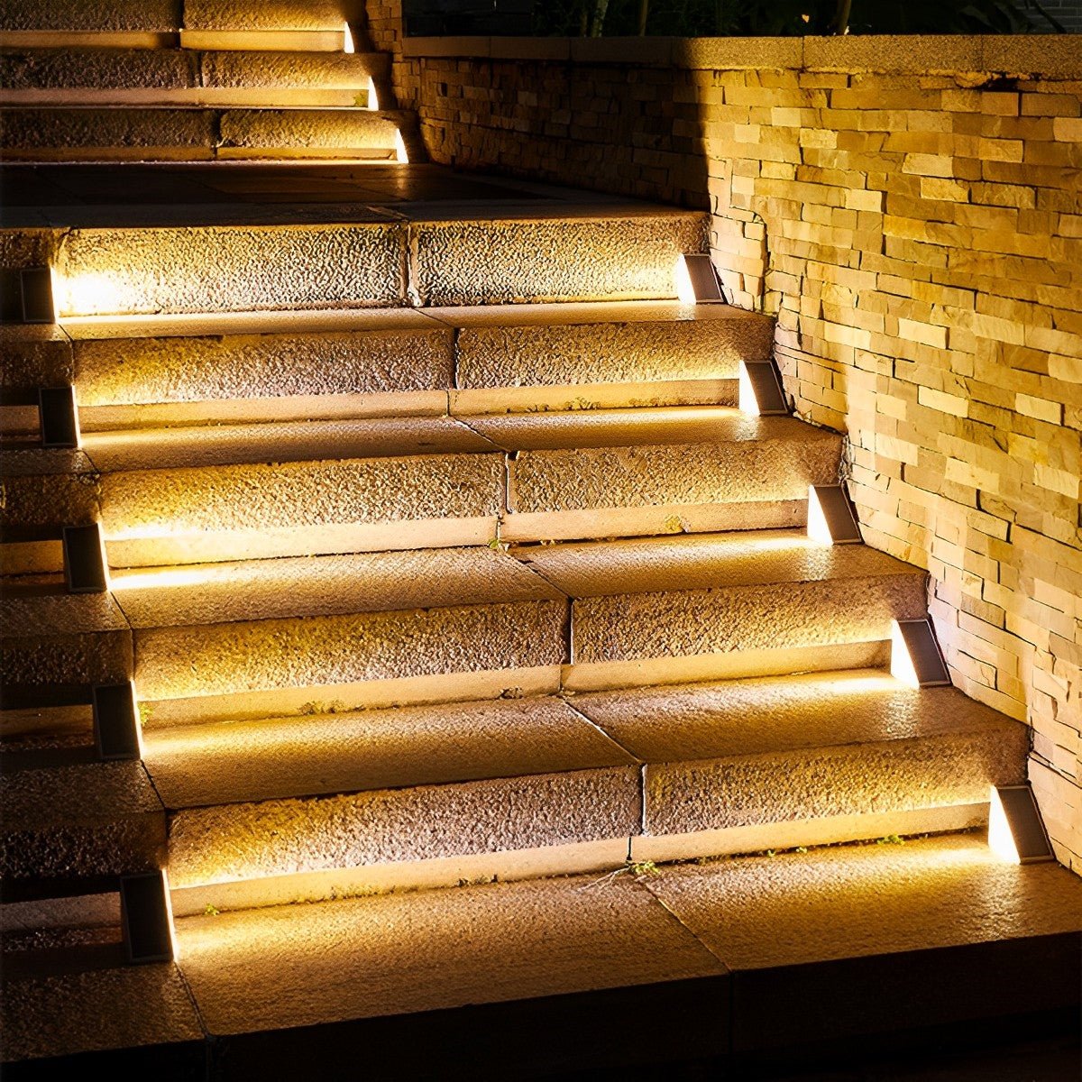 Triangular Intelligent Waterproof LED Solar Outdoor Step Lights Star Stairs - Flyachilles