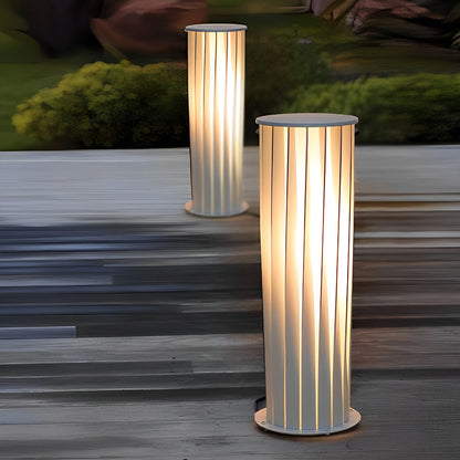 Twisted Metal Lantern LED Waterproof White Modern Solar Lawn Light Standing Lantern Outdoor Lamp - Flyachilles