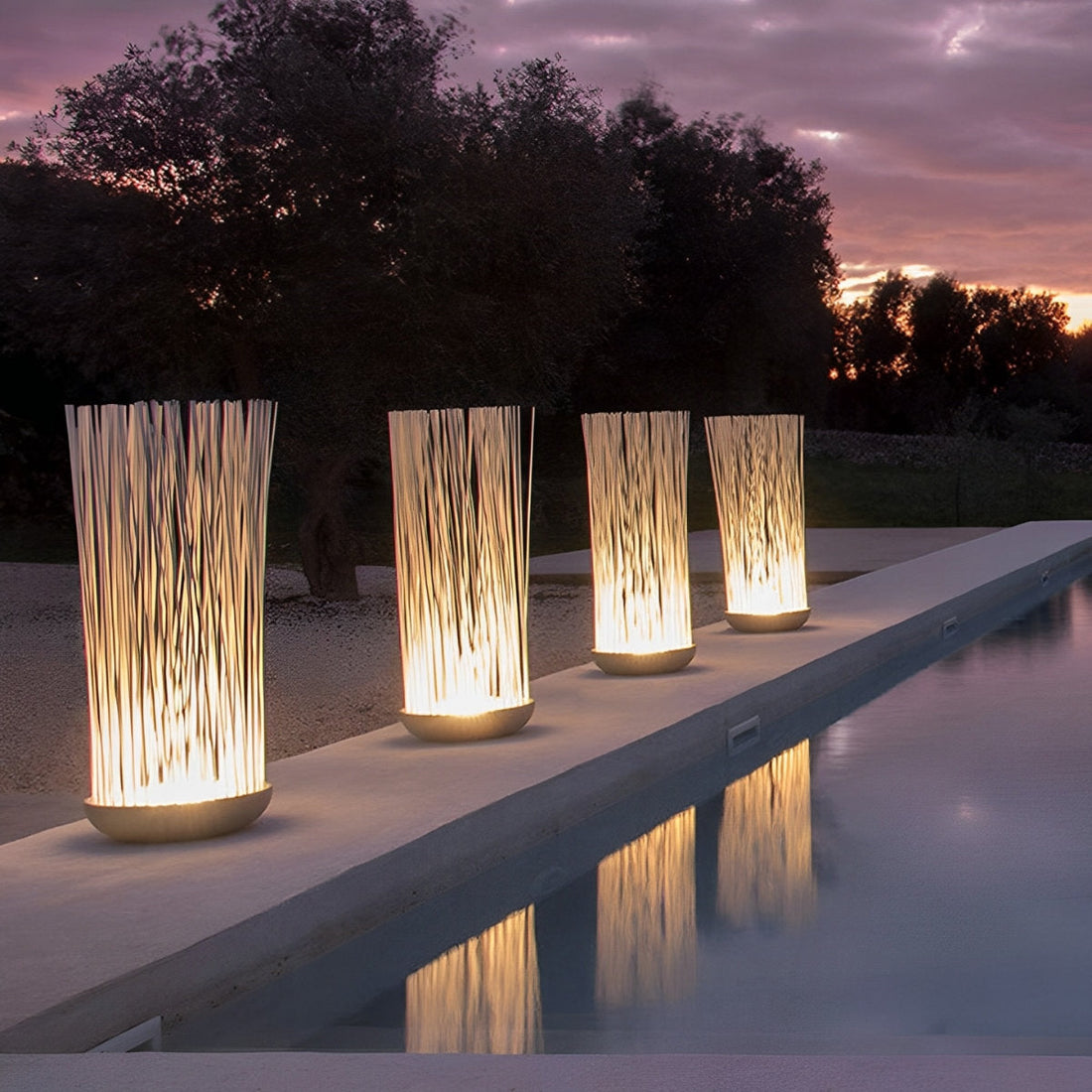 Unique Contemporary Creative Waterproof Stainless Steel Fiber Optics Fishtail Linear LED Landscape Light For Garden - Flyachilles