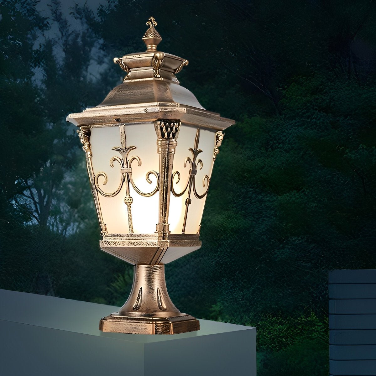 Victorian Style Fence Post Lights Pattern LED Garden Lamp Column Light Pillar Lamp - Flyachilles