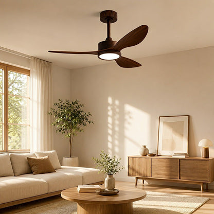 Vintage DC Motor Ceiling Fan with Light Full-Spectrum LED - Flyachilles