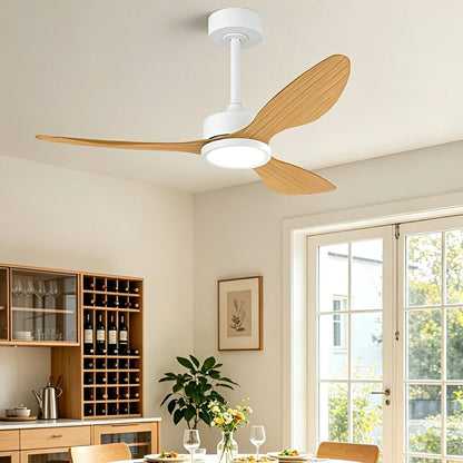 Vintage DC Motor Ceiling Fan with Light Full-Spectrum LED - Flyachilles