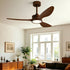 Vintage DC Motor Ceiling Fan with Light Full-Spectrum LED - Flyachilles