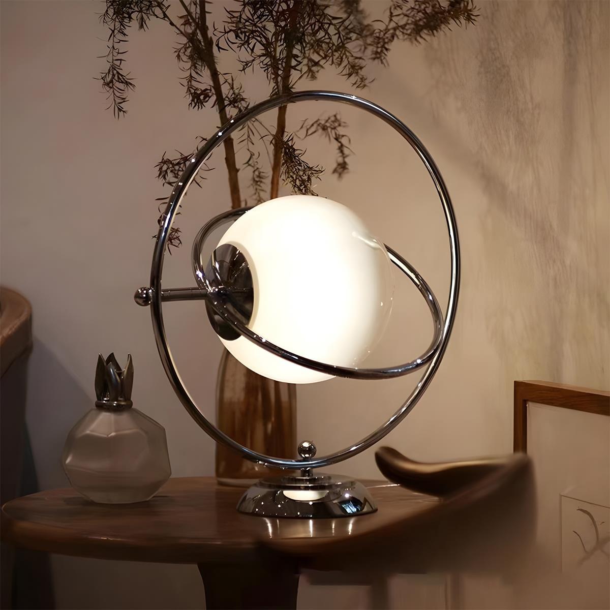 Vintage Galaxy Glass Rotating Globe Artistic Table Lamp Desk Lamp ...