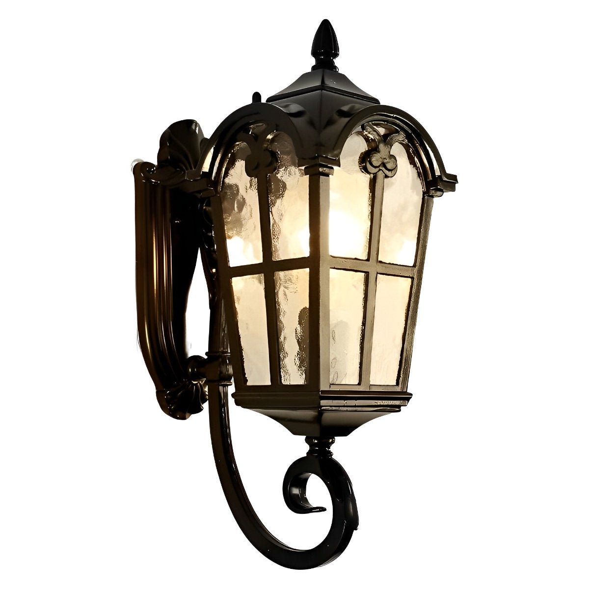 Vintage Glass Waterproof Black Outdoor Wall Sconce Lantern - Flyachilles