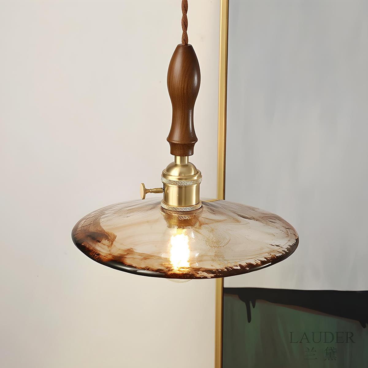 Vintage Golden Walnut Wood Indoor Pendant Lights - Flyachilles