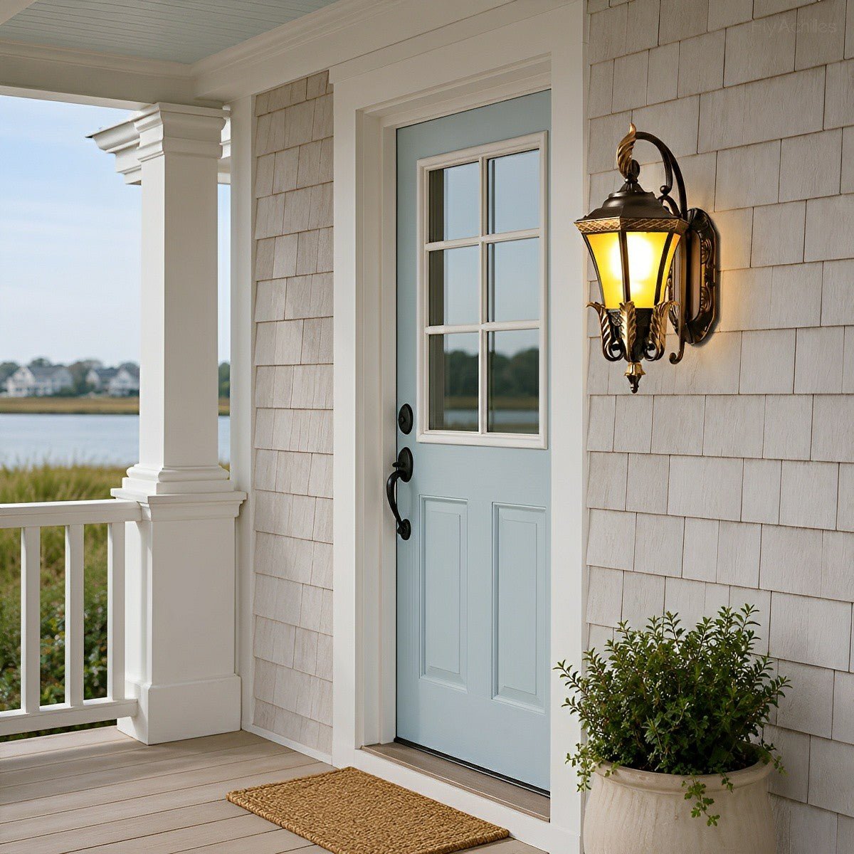 Vintage Hexagon Casa Marseille Waterproof Outdoor LED Porch Wall Lights - Flyachilles